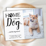 We've Moved New Address Pet Photo Dog Moving Postcard<br><div class="desc">Home is Where The Dog Is ... and the dog moved! Let your best friend announce your move with this cute and funny custom pet photo dog moving announcement card. Personalise with your favourite dog photo, names and your new address. This dog moving announcement is a must for all dog...</div>