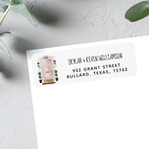 We've Moved - New Address Pink Watercolor Door