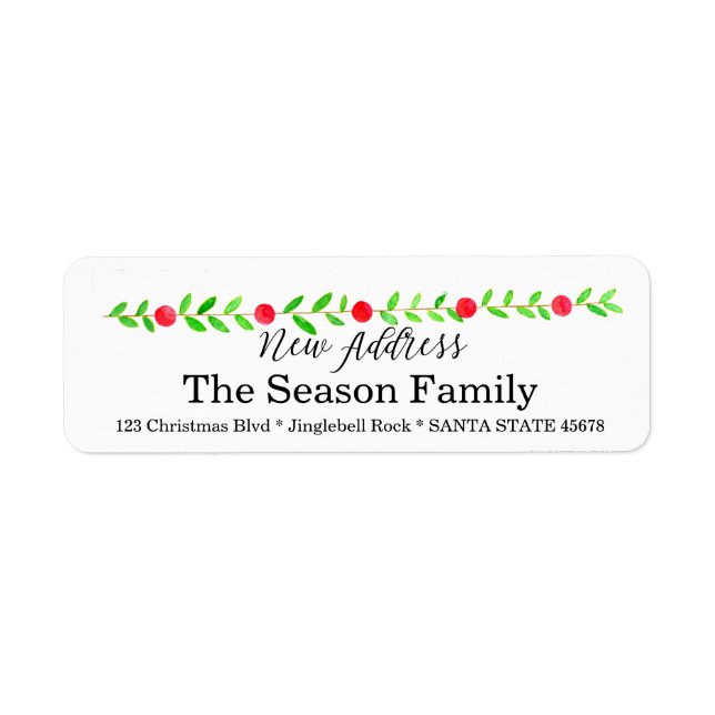 We've Moved/New Address , watercolor Christmas (Front)