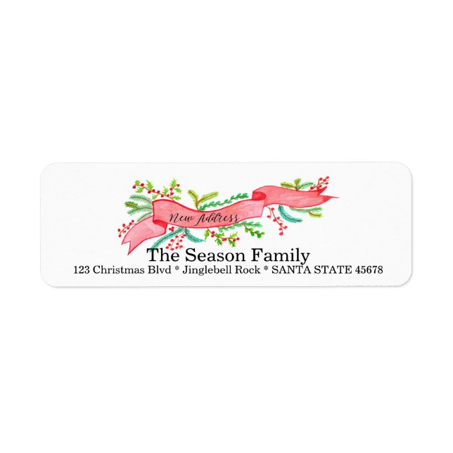 We've Moved/New Address , watercolor Christmas (Front)