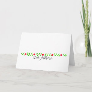 We've Moved/New Address , watercolor Christmas Holiday Card