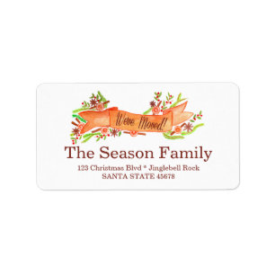 We've Moved/New Address , watercolor Christmas Label