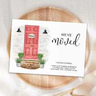 We've Moved New Address Watercolor Red Front Door Card