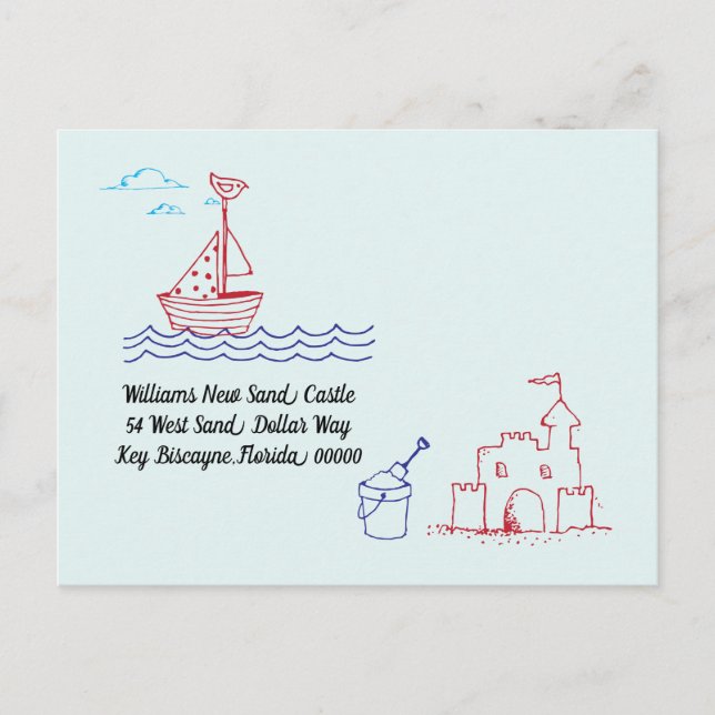 We've Moved New Home Address Sail Boat Announcement Postcard (Front)