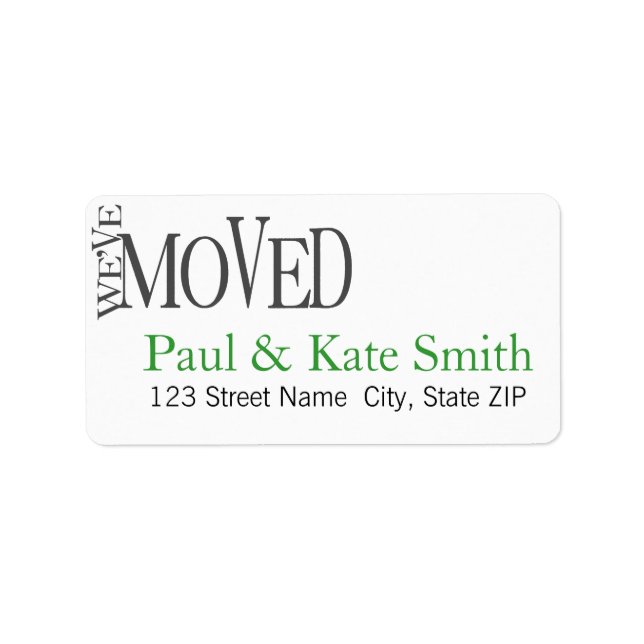 We've Moved! New Home Announcement Address Labels (Front)