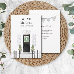 We've Moved New Home Black Watercolor Door Announcement
