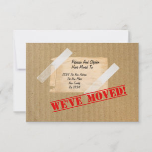 We've Moved New Home CardBoard Box Announcement