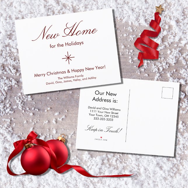 We've Moved New Home Christmas Moving  Announcement Postcard (Creator Uploaded)