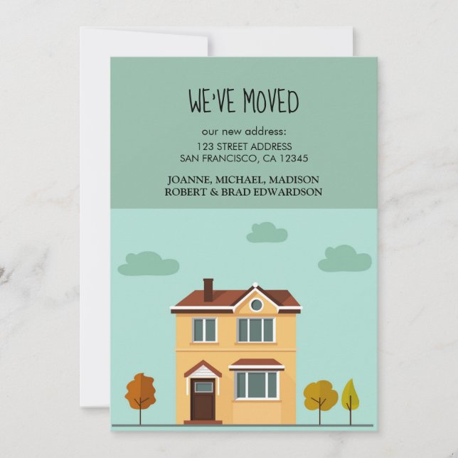 We've moved New Home moving announcement (Front)