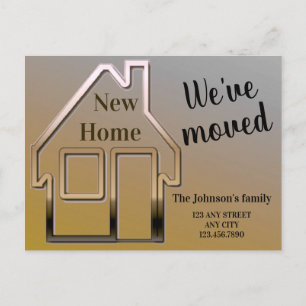 We've moved, new home, simple announcement card