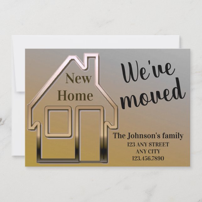 We've moved, new home, simple announcement card (Front)