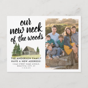 We've Moved New Neck of the Woods Photo Moving Announcement Postcard