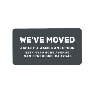 We've Moved Off-Black New Address Label