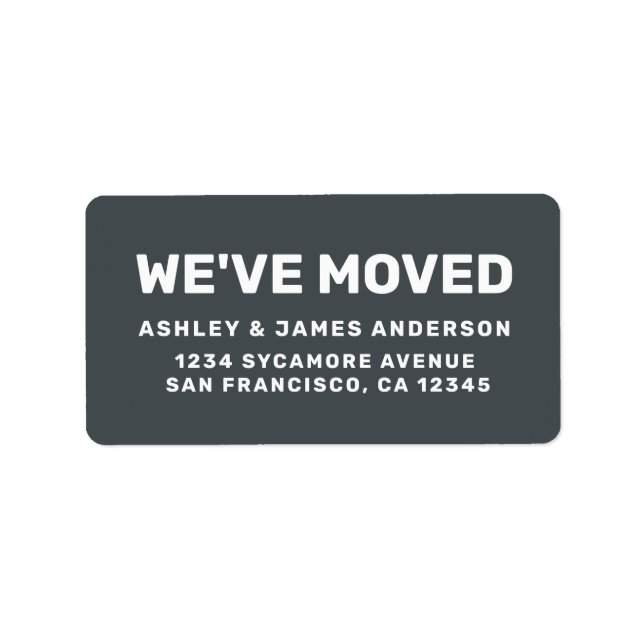 We've Moved Off-Black New Address Label (Front)