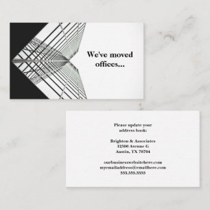 We've Moved Offices Black White Moving Business Card