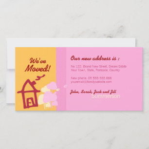 We've Moved Orange & Pink pastels Photo Card