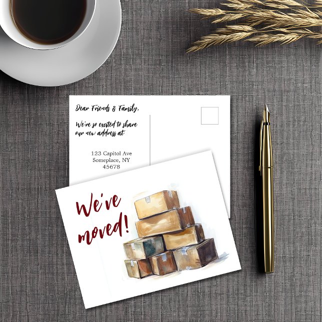 We've Moved, Packing Boxes Postcard (Creator Uploaded)