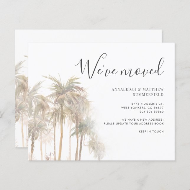 We've Moved Palm Trees Moving Announcement (Front/Back)