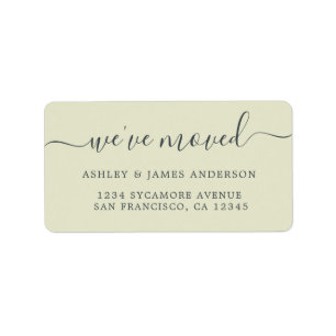 We've Moved Pastel Green New Address label