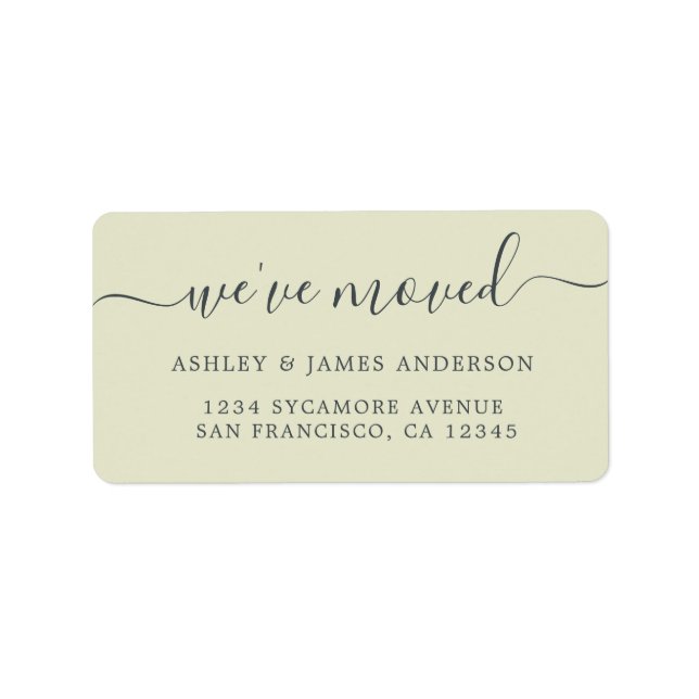 We've Moved Pastel Green New Address label (Front)