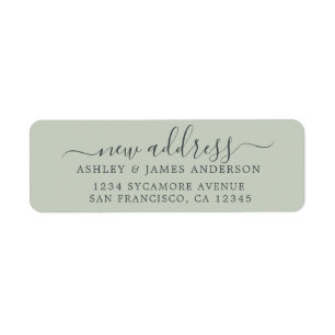 We've Moved Pastel Green New Address label