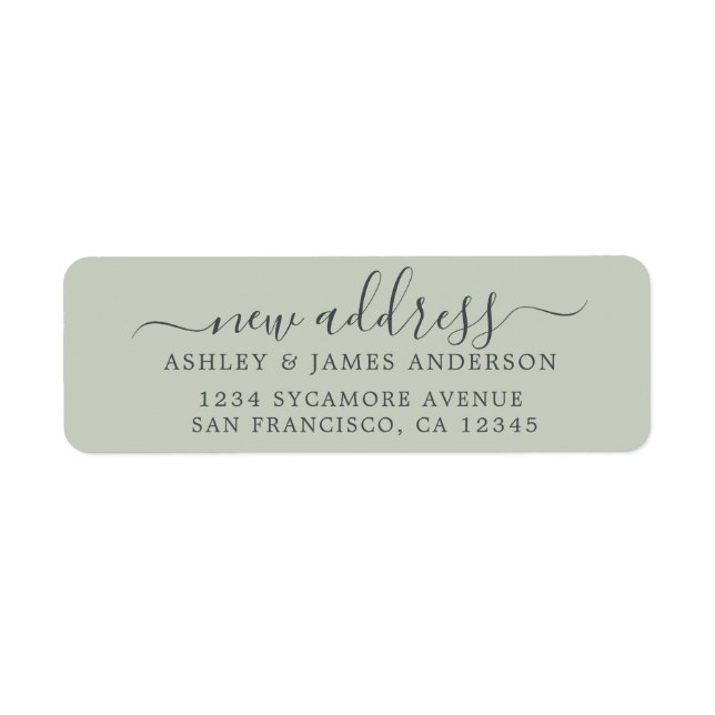 We've Moved Pastel Green New Address label (Front)