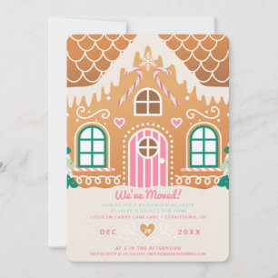 We've Moved Pink Gingerbread Housewarming Invitation