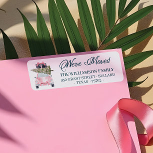 We've Moved Pink Retro Car Christmas Tree Luggage