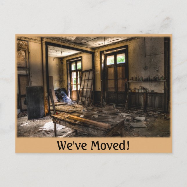 We've Moved Post Card (Front)