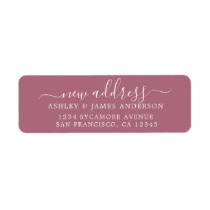 We've Moved Purple Cassis New Address label