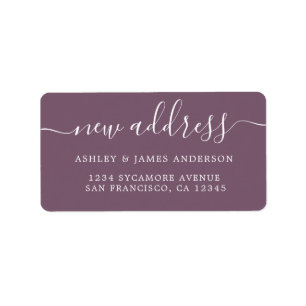 We've Moved Purple New Address label