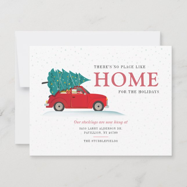 We've Moved Red Car Moving Announcement (Front)