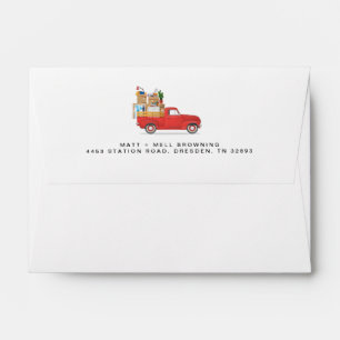 We've Moved Red Truck New Address Announcement Envelope