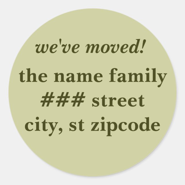 we've moved! return address labels - personalise (Front)
