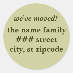 we've moved! return address labels - personalise