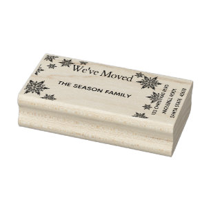 We've Moved return address Rubber Stamp