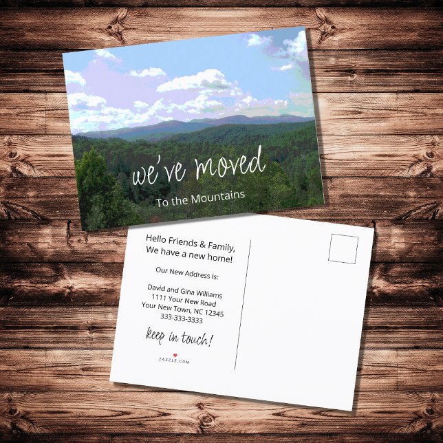 We've Moved Rustic Mountains Change of Address Announcement Postcard (Creator Uploaded)