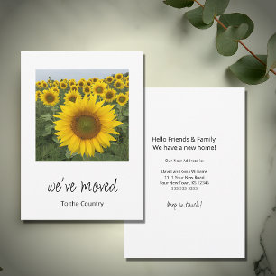 We've Moved Rustic Sunflowers Photo Moving Announcement