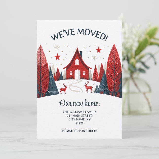 We've Moved Scandinavian New Home Change Address Announcement (Standing Front)