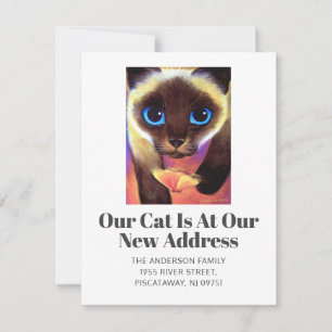 We've Moved Siamese Cat Pet Script New Home Moving Announcement