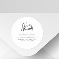 We've moved simple black white new address