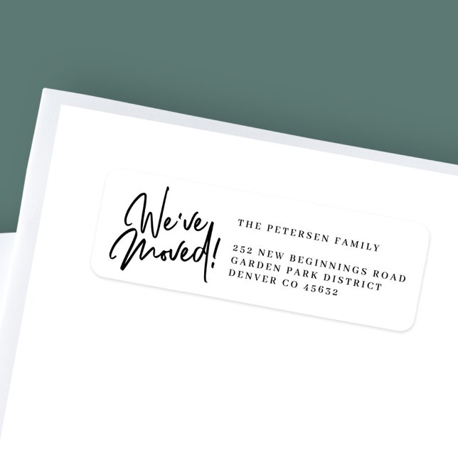 We've moved simple black white return address labe (Creator Uploaded)