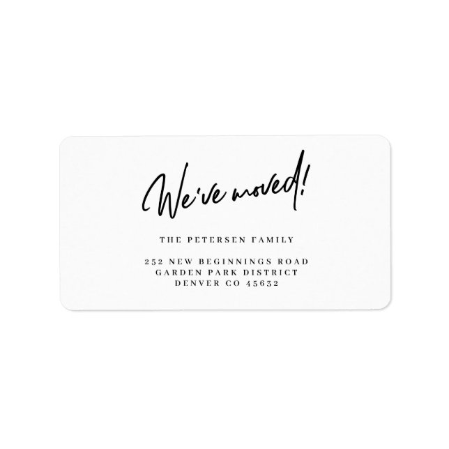 We've moved simple return address label (Front)