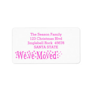 We've Moved Snowflake Christmas Label