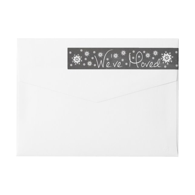 We've Moved Snowflake Christmas Wrap Around Label (Back)