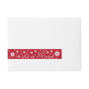 We've Moved Snowflake Christmas Wraparound Address Label