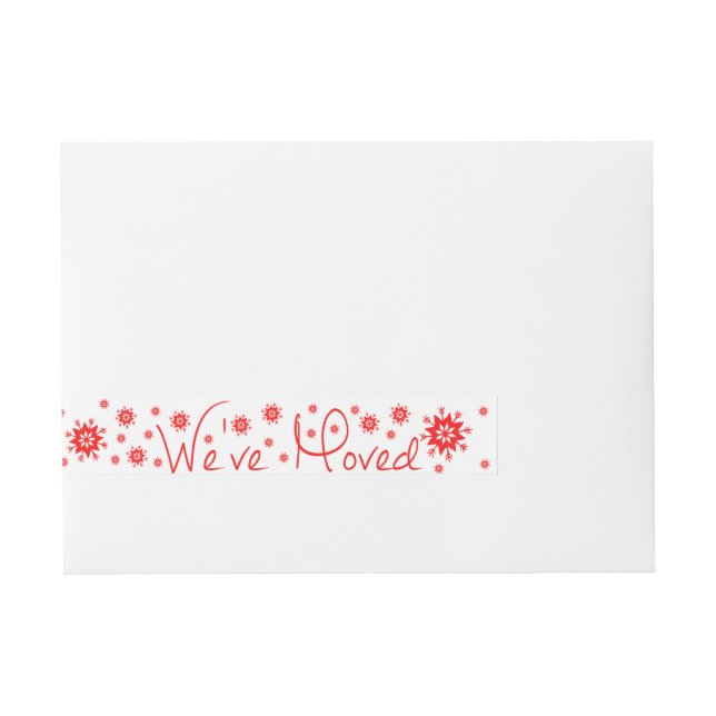 We've Moved Snowflake Christmas Wraparound Address Label (Front)