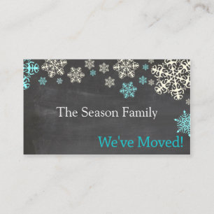 We've Moved snowflake holiday Enclosure Card