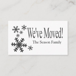 We've Moved snowflake holiday Enclosure Card