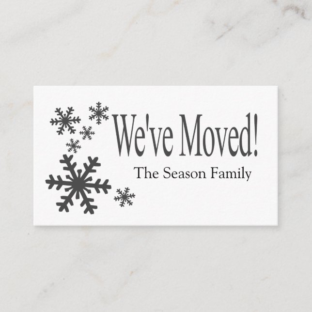 We've Moved snowflake holiday Enclosure Card (Front)